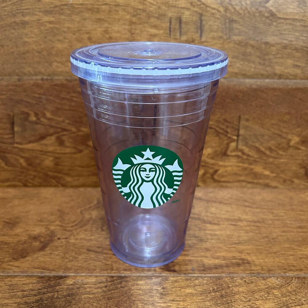 STARBUCKS Cold Cup Clear Grande Tumbler Traveler 16oz